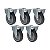 KIT 5 RODÍZIO FIXO PVC CINZA FL 512 BP SM 75KG SCHIOPPA - Imagem 1