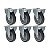 KIT 6 RODÍZIO FIXO PVC CINZA FL 512 BP SM 75KG SCHIOPPA - Imagem 1