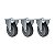 KIT 3 RODÍZIO FIXO PVC CINZA FL 512 BP SM 75KG SCHIOPPA - Imagem 1
