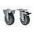 KIT 2 RODÍZIO FIXO GIRATÓRIO FREIO PVC CINZA 512 BP SM 75KG - Imagem 1