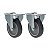 KIT 2 RODÍZIO FIXO PVC CINZA FL 512 BP SM 75KG SCHIOPPA - Imagem 1