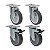 KIT 4 RODÍZIO GIRATÓRIO FREIO PVC CINZA GL 512 BP G SM 75KG - Imagem 1