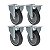 KIT 4 RODÍZIO FIXO PVC CINZA FL 512 BP SM 75KG SCHIOPPA - Imagem 1