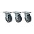KIT 3 RODÍZIO GIRATÓRIO PVC CINZA GL 412 BP SM 65KG SCHIOPPA - Imagem 1