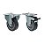 KIT 2 RODÍZIO FIXO GIRATÓRIO FREIO PVC CINZA 412 BP SM 65KG - Imagem 1