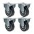 KIT 4 RODÍZIO FIXO PVC CINZA FL 412 BP SM 65KG SCHIOPPA - Imagem 1