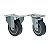 KIT 2 RODÍZIO FIXO GIRATÓRIO PVC CINZA 412 BP SM 65KG - Imagem 1