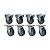 KIT 8 RODÍZIO FIXO GIRATÓRIO PVC CINZA 412 BP SM 65KG - Imagem 1