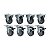 KIT 8 RODÍZIO FIXO GIRATÓRIO FREIO PVC CINZA 412 BP SM 65KG - Imagem 1