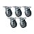 KIT 5 RODÍZIO GIRATÓRIO PVC CINZA GL 412 BP SM 65KG SCHIOPPA - Imagem 1