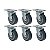 KIT 6 RODÍZIO GIRATÓRIO PVC CINZA GL 412 BP SM 65KG SCHIOPPA - Imagem 1