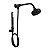 Chuveiro Deca Acqua Plus Black Matte Com Desviador E Ducha Manual 1990.BL.STD.KIT.MT - Imagem 1