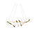 Lustre Pendente Led Loop 38W Ouro 3000K Taschibra - Imagem 2
