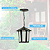 Pendente Colonial Sextavado Vidro Liso 1xE27 Blumenau Preto - Imagem 2