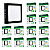 Kit 15 Painel Led Preto 12W Plafon Quadrado Sobrepor Bivolt Depolux - Imagem 1