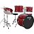 Bateria Acústica 2t Pr Sp Red Sparkle Vermelha Com Banco Ny F1rst - Imagem 1