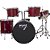 Bateria Acústica 2t Pr Sp Red Sparkle Vermelha Com Banco Ny F1rst - Imagem 2