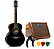 Kit Violão Tagima Porteño GS Mini Eletroacústico Aço Preto, Amplificador Custom Sound 15W Bluetooth e Acessórios - Imagem 1