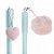 Caneta Gel 0.7mm Apagável Tinta Azul Pompom e Coração - BRW. - Imagem 1