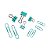 KIT DE CLIPS E PRENDEDOR DE PAPEL VERDE AGUA - Imagem 2