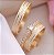 Par Aliança Heartfelt 4mm Banhada a Ouro 18K com solitário - Imagem 1