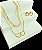 Conjunto Colar e Brinco Duplo Coração Banhado a Ouro 18K - Imagem 1