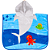 Toalha Infantil Poncho Com Capuz Aventuras Tubarão Buba Banho Bebê 100% Algodão 1-4 Anos - Imagem 2