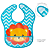 Babador Impermeável Com Bolso Pega Migalhas e Velcro Animal Fun Bebê Infantil Buba - Imagem 7