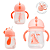 Copo Infantil Dino 240ml Buba Alça Removível Canudo Silicone Válvula Anticólica Evita Ingestão Ar - Imagem 3
