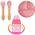 Kit Introdução Alimentar Buba 4 Peças – Prato em Silicone com Ventosa, Kit Talheres Silicone e Bambu e Copo com Alça Removível - Imagem 2