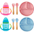 Kit Introdução Alimentar Buba 4 Peças – Prato em Silicone com Ventosa, Kit Talheres Silicone e Bambu e Copo com Alça Removível - Imagem 1
