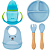Kit Introdução Alimentar Silicone Buba 5 Peças – Prato com Ventosa, Kit Talheres, Babador e Copo com Alça Removível - Imagem 3