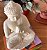 Escultura Decorativa Buda Anjali Branco em Pedra (26cm) - Imagem 3