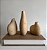 Trio de Mini Vasos Decorativos em Poliresina Mármore Travertino - Imagem 1