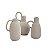 Trio de Mini Vasos Decorativos em Cerâmica Cinza com Alças (3 peças) - Imagem 1