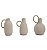 Trio de Mini Vasos Decorativos em Cerâmica Cinza com Alças (3 peças) - Imagem 3
