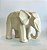 Escultura de Elefante em Poliresina Cor Branca (19x25) - Imagem 1