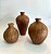 Trio de Mini Vasos Decorativos em Poliresina Madeira Escura - Imagem 2