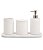 Kit Saboneteira para Banheiro em Cimento Off-White (4 peças) - Imagem 1