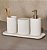 Kit Saboneteira para Banheiro em Cimento Off-White (4 peças) - Imagem 2