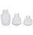 Trio de Mini Vasos Decorativos em Vidro Rajado (3 peças) - Imagem 1