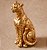 Escultura Decorativa Pequena de Leopardo Dourado Sentado (10x05) - Imagem 1