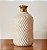 Vaso Decorativo em Cerâmica Chevron com Topo Dourado (23x11) - Imagem 2
