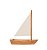 Escultura Barco a Vela em Madeira e Metal (P) - Imagem 1