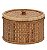 Caixa Decorativa e Organizadora Redonda em Rattan com Tampa - Imagem 1