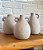 Trio de Vaso Decorativo em Cerâmica Cinza com Alças - Imagem 1
