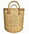 Cesto Decorativo em Madeira e Rattan Palha P (38X30) - Imagem 2