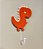 Cabideiro Infantil Dinossauro Marrom (20x12cm) - Imagem 2