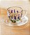 Xícara de Café com Pires Lyor Lavanda Hand Painting Cristal (80ml) - Imagem 1