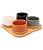 KIT 04 Petisqueiras com Bandeja de Bambu (22x22x5,5CM) - Imagem 1